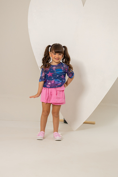 Combinadinho Stitch Tule (Azul)