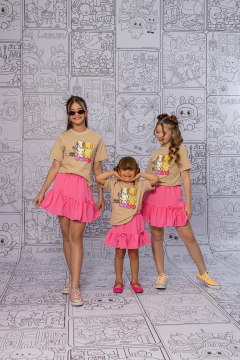 Combinadinho Tee+Short Saia Lacinho Bobbie Goods (Nude) - comprar online