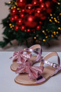 Sandália Laço Glitter (Rosê) - comprar online