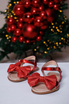 Sandália Laço Glitter (Vermelho) - comprar online