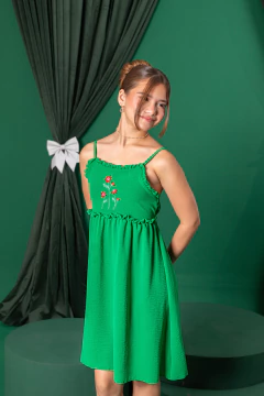 Vestido Eloá Bordado (Verde) na internet