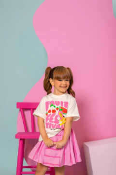 Combinadinho Tee + Short Saia (Rosa) - loja online