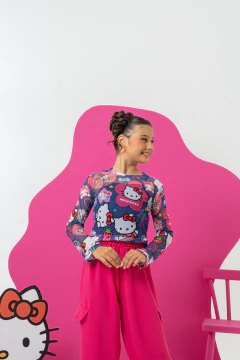 Conjunto Tule Calça (Hello Kitty Azul) MANGA LONGA na internet