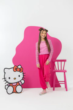 Imagem do Conjunto Tule Calça (Hello Kitty Rosa) MANGA LONGA