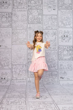 Combinadinho Tee+Short Saia Lacinho Bobbie Goods (Branca) - Marias - MODA PARA MENINAS