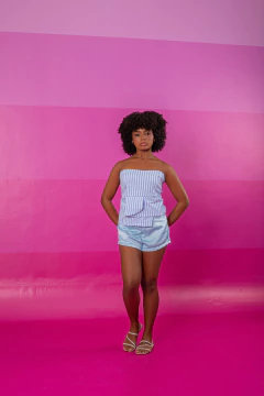 Conjunto Maitê (Listras Azul) - Marias - MODA PARA MENINAS