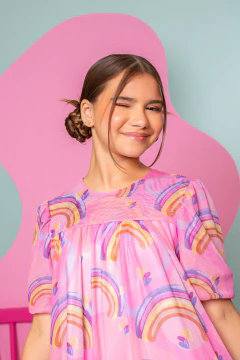 Vestido Tule Marcela (Arco - Iris Rosa) - loja online