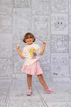 Combinadinho Tee+Short Saia Lacinho Bobbie Goods (Branca)