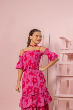 Combinadinho Hianna Midi (Flor Rosa) - comprar online