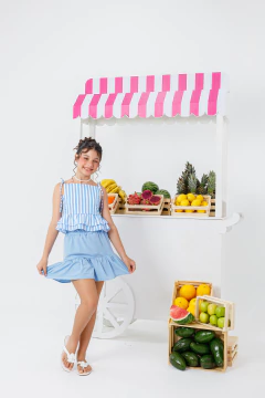 Combinadinho Anne (Listras Azul) - Marias - MODA PARA MENINAS