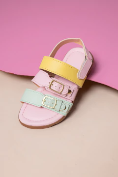 Sandalia Gilma Tricolor (Rosa Candy) - Marias - MODA PARA MENINAS