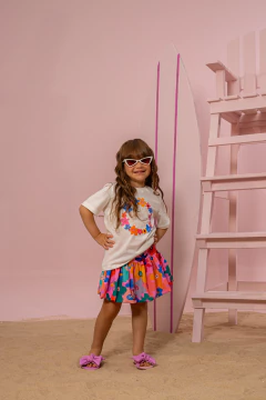 Combinadinho Tee + Short Saia (Flores) na internet