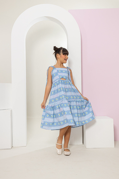 Vestido FILHA Bianca (Flor Azul) na internet