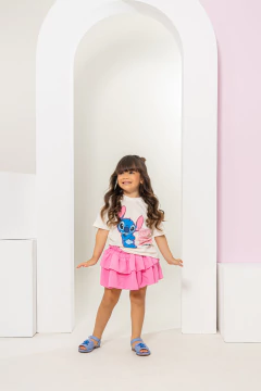 Combinadinho Tee + Short Saia (Josi Stitch) - Marias - MODA PARA MENINAS