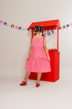 Vestido Cordões (Xadrez Coração) - Marias - MODA PARA MENINAS