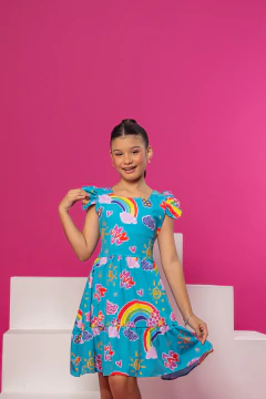Vestido Laura (Arco íris Azul) na internet