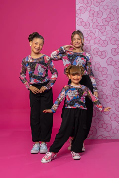 Conjunto Tule Calça (Hello Kitty Preto) MANGA LONGA - comprar online