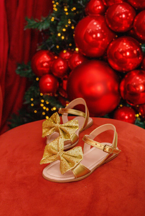 Sandália Laço Glitter (Dourada) - comprar online