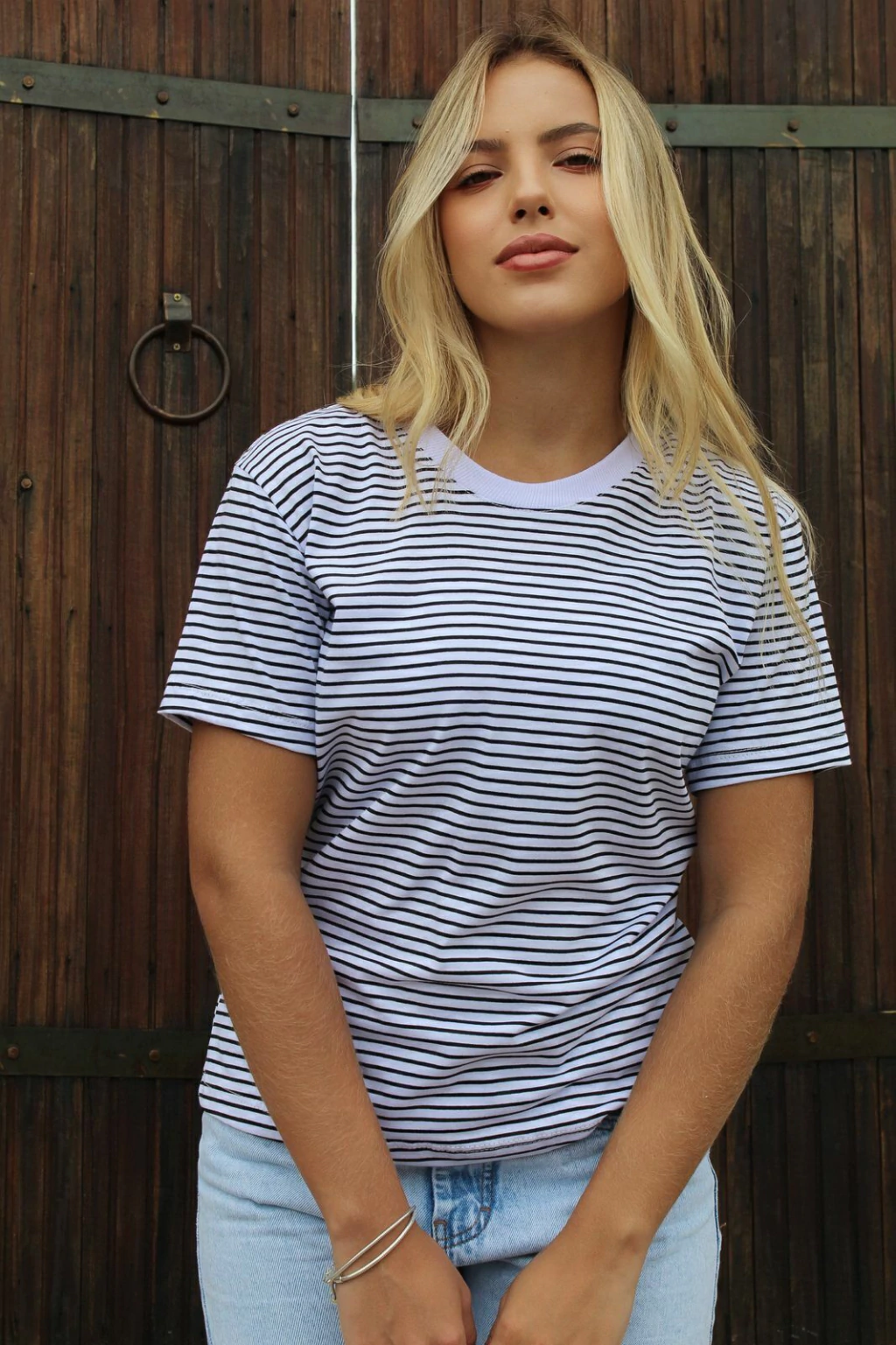 T-shirt Listrada - Branca