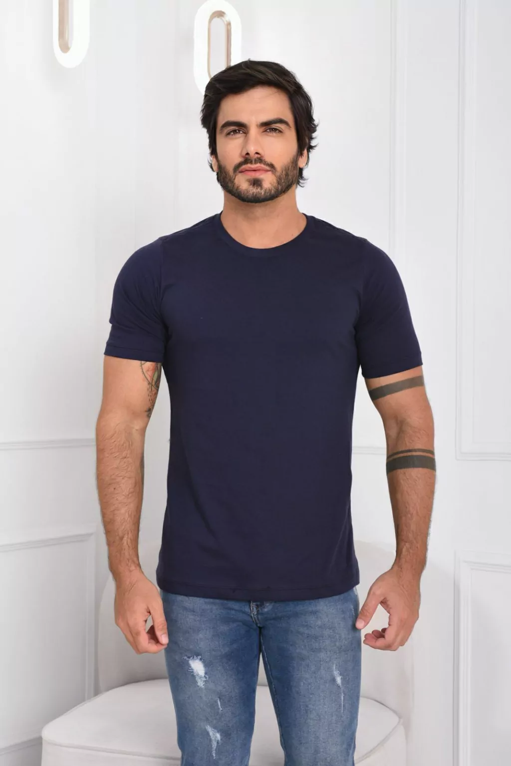 Camiseta Masculina Basic - Azul Marinho