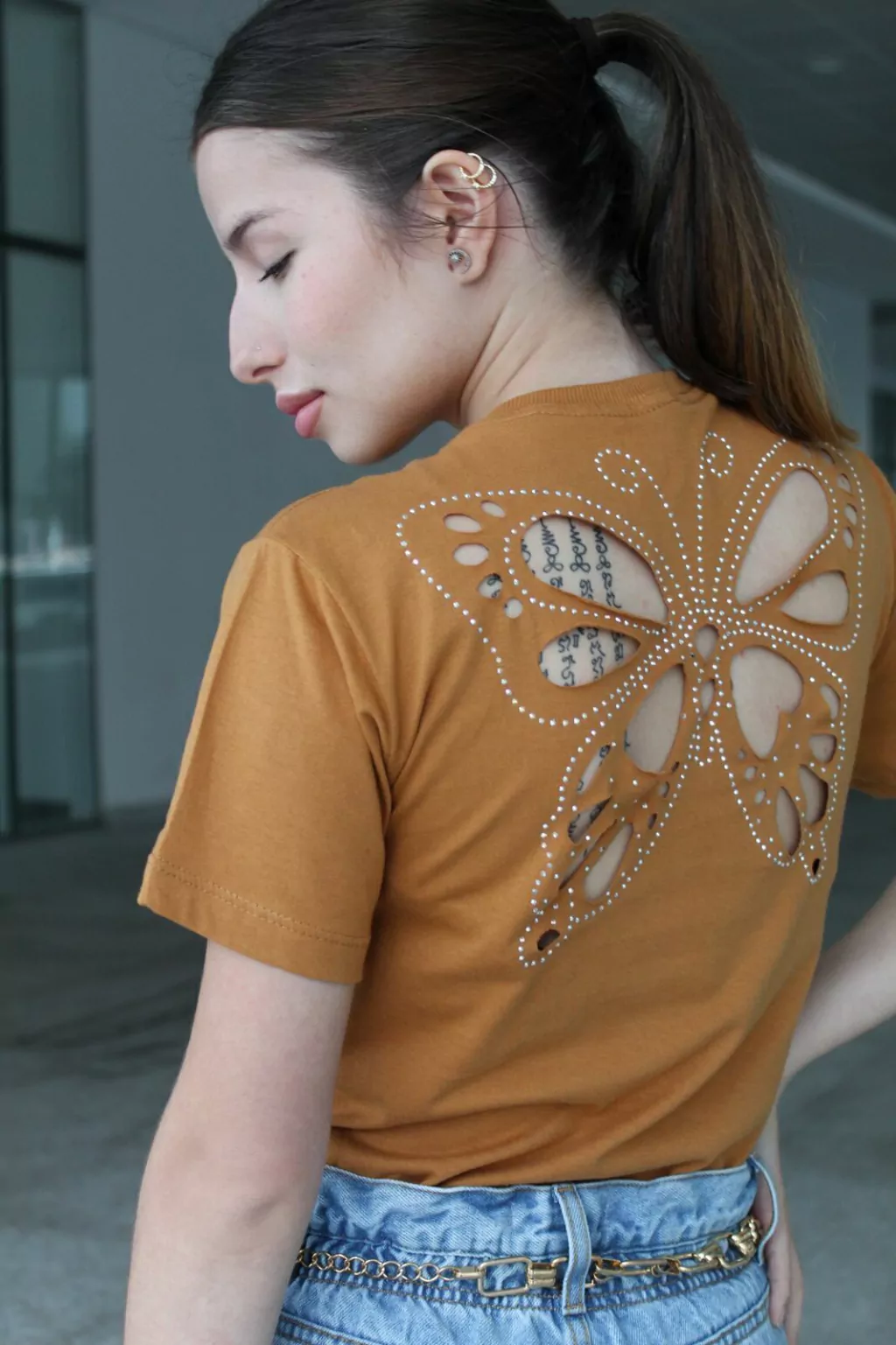 T-shirt - Butterfly (cobre)