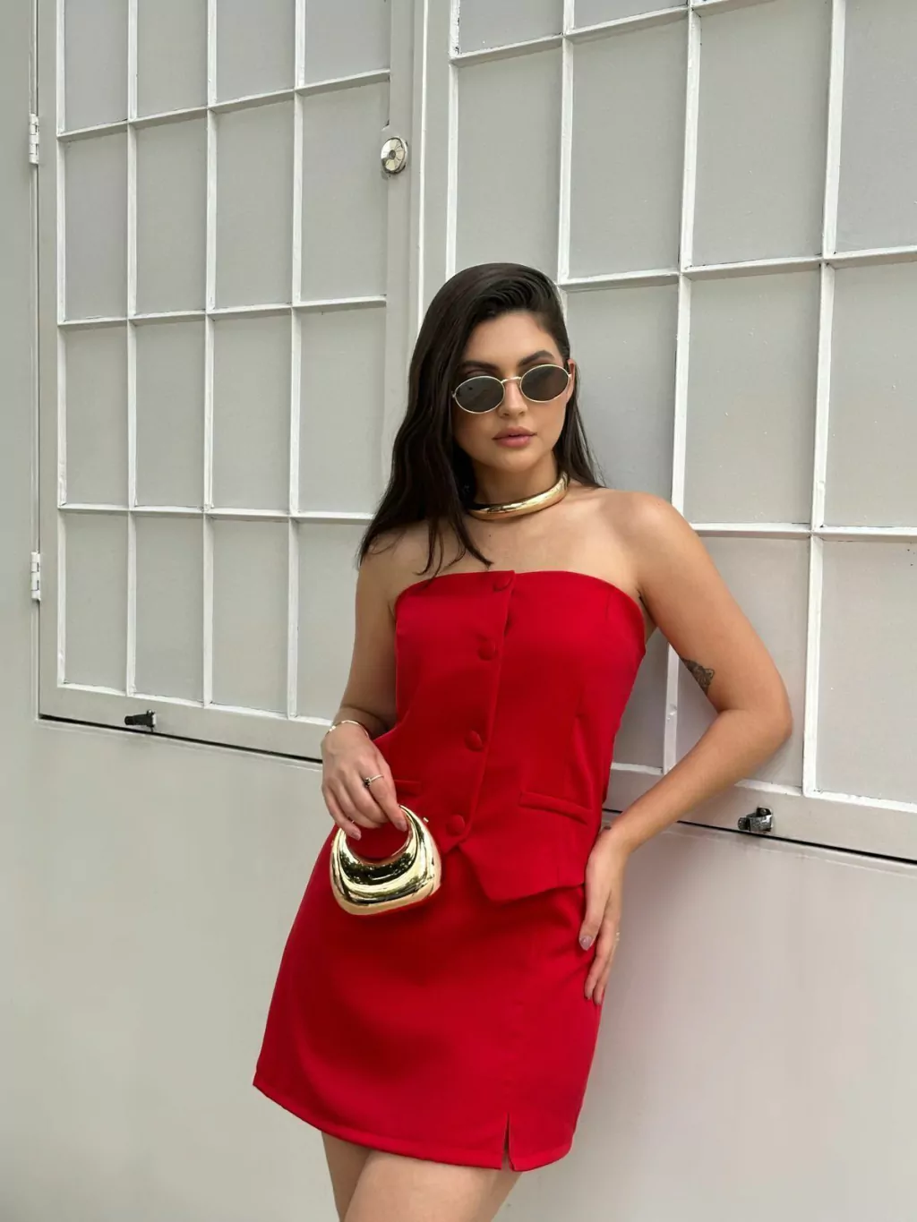Conjunto Jessica (Alfaiataria) - Vermelho