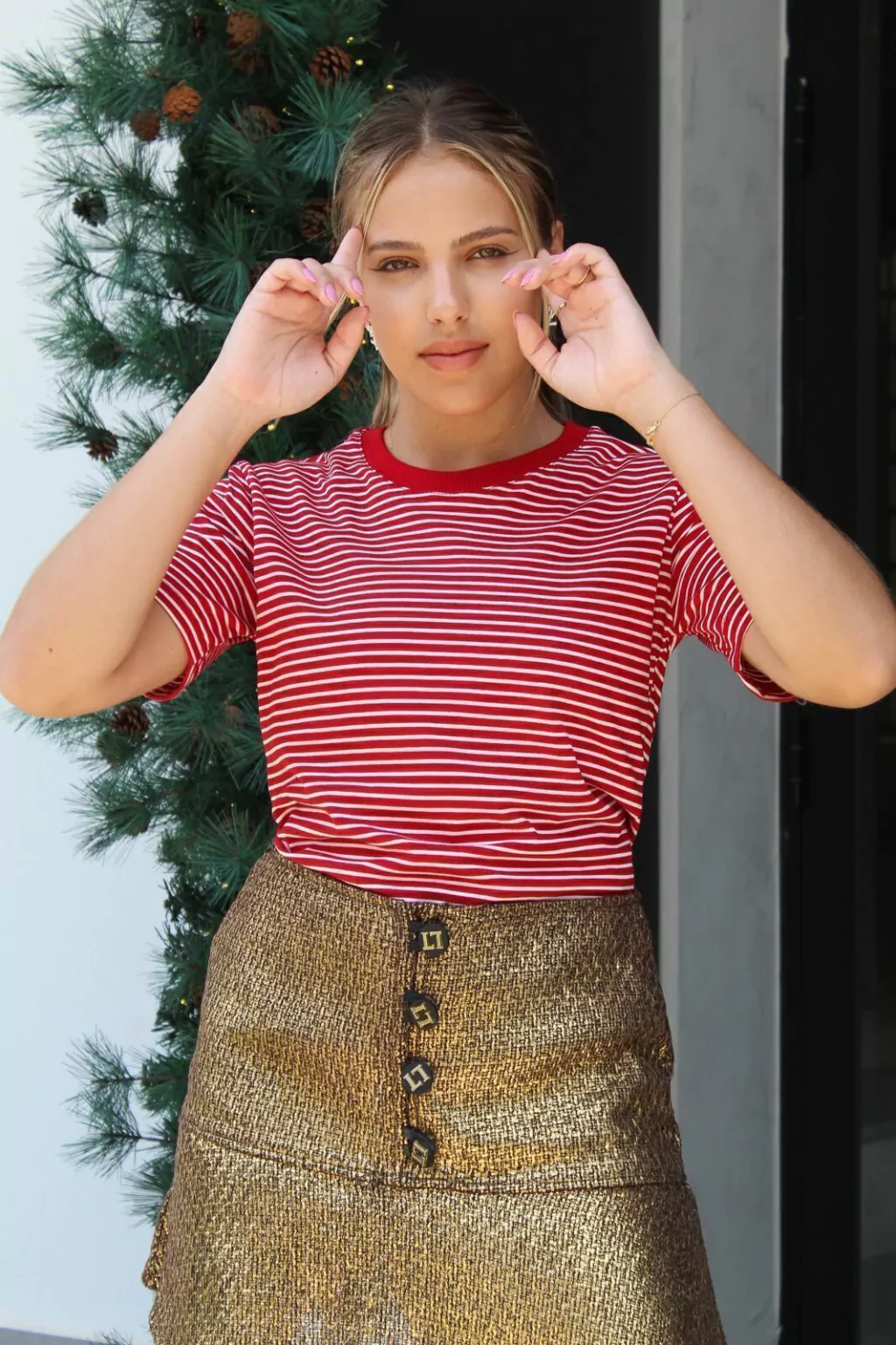 T-shirt Listrada - Vermelho