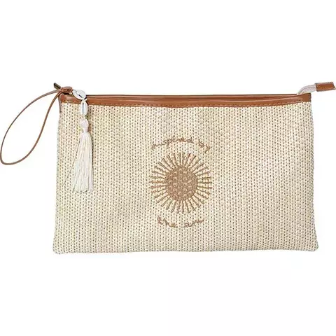 Carteira Clutch Palha Pingente Caramelo - comprar online