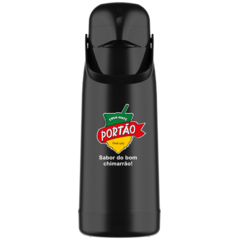 Garrafa Térmica Magic Pump 1.8L - Mantenha suas bebidas quentes ou geladas por horas, perfeito para o seu chimarrão. Preta