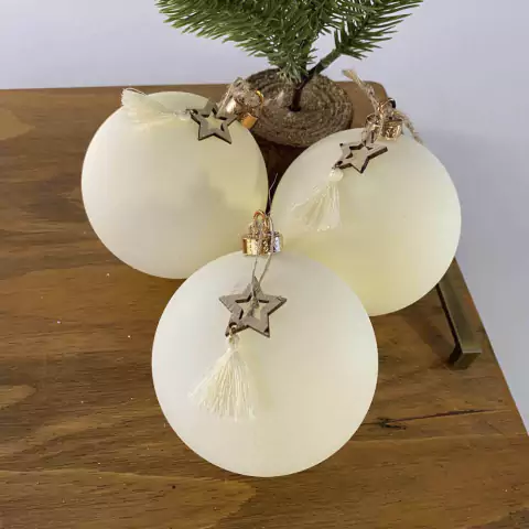 Bola de Natal Creme Fosca 10 cm