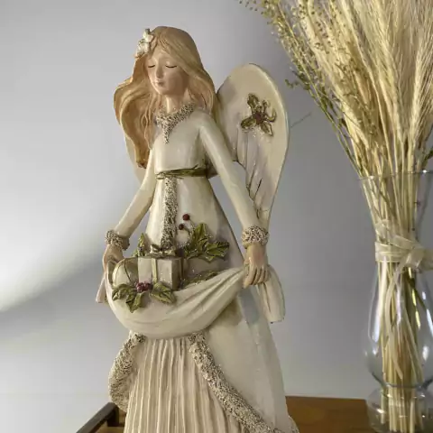 Anjo Branco Natalino 30 cm