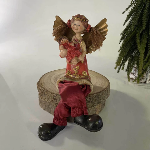 Anjinha Sentada com Boneca 11 cm