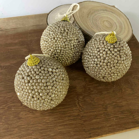 Bola Natal Dourada 8 cm