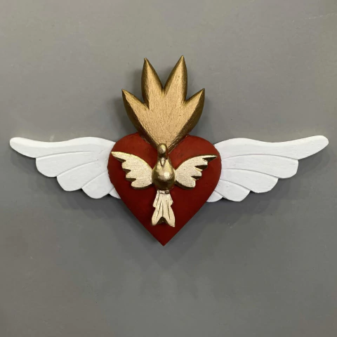 Espírito Santo no Sagrado Coração Alado 26 x 15 cm