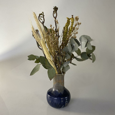 Vaso e Arranjo com Flores Secas 35 cm
