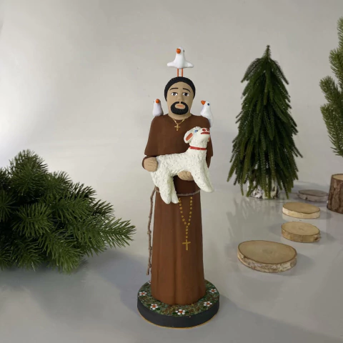 Fé Moldada em Barro: São Francisco 24 cm