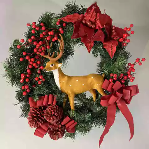 Guirlanda Natalina Vermelha 60 cm