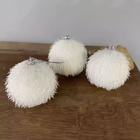 Bola Branca de Natal 8 cm