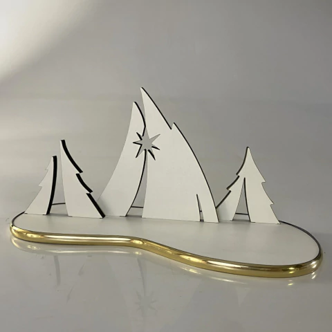 Cenário para Presépio Branco 27 x 13 cm