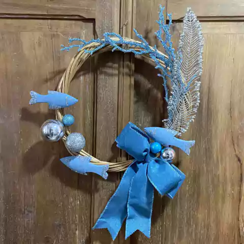 Guirlanda Azul Tema Mar 35 cm