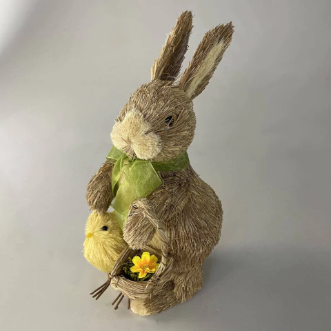 coelho de pascoa rustico com pintinho