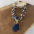 Acessório Azul com Pingente de Pedra Natural Colar
