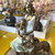 Escultura Mãe Filha e Cachorro Amor que Ensina com Carinho 18 cm