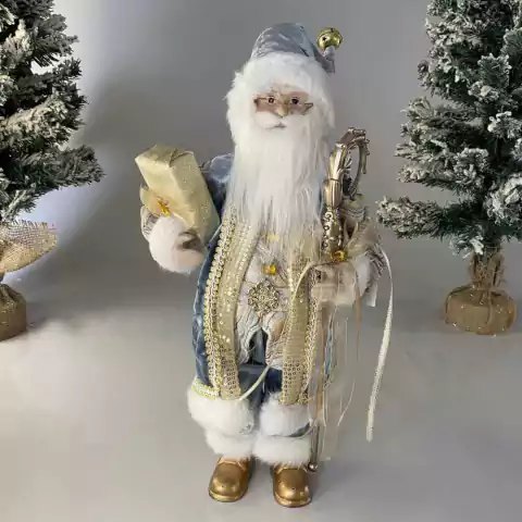 Papai Noel Decorativo Azul 45 cm