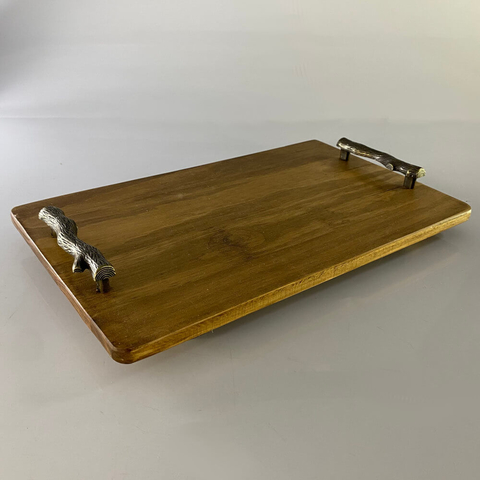 Bandeja Decorativa em Madeira 40x24 cm