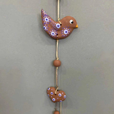 Pingente Decorativo de Pássaro Lilás