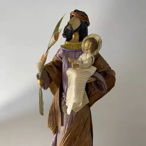 São José Artesanal em Palha 30 cm