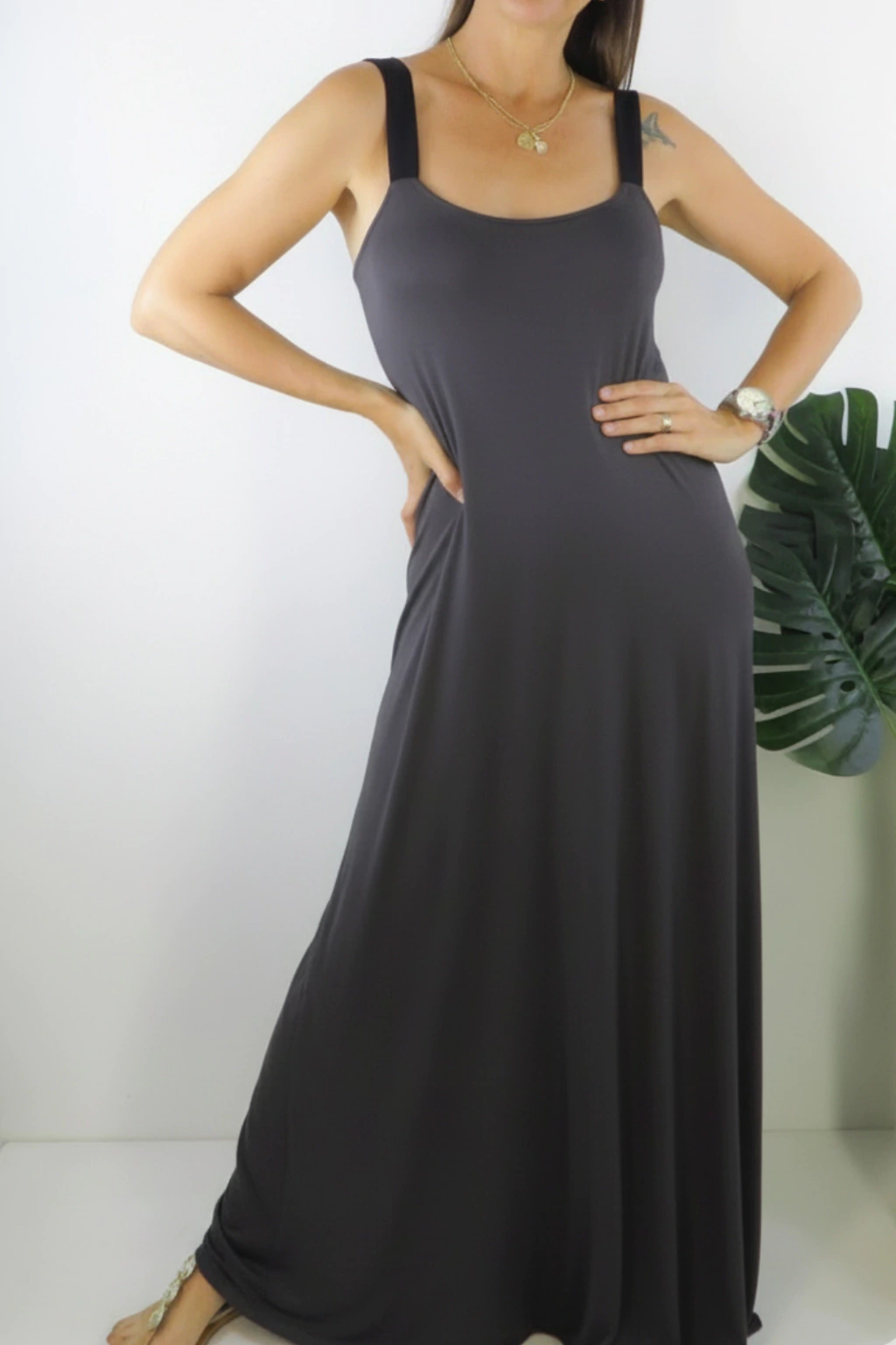 Vestido Indio gris melange