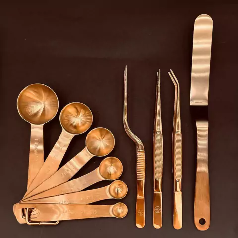 Kit Medida & Manuseio Profissional Inox Bronze | Facas de Chef