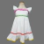 Vestido branco infantil com detalhes coloridos em verde, rosa, vermelho e amarelo, estilo tal mãe tal filha